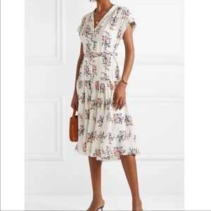 NWT Veronica Beard white pink floral silk Meagan dress